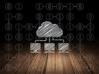 Image showing Cloud technology concept: Cloud Network in grunge dark room