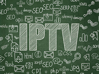 Image showing Web design concept: IPTV on School Board background
