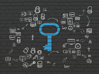 Image showing Security concept: Key on wall background