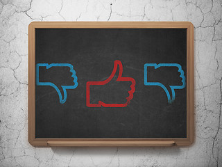 Image showing Social media concept: thumb up icon on School Board background