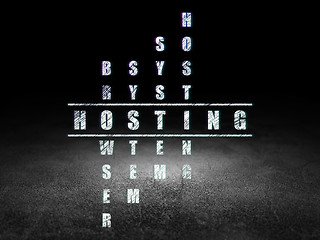 Image showing Web development concept: word Hosting in solving Crossword Puzzle