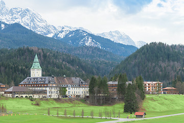 Image showing Hotel complex Schloss Elmau in Bavarian Alps summit G7 G8