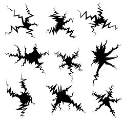 Image showing Set of Crack Silhouettes
