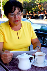 Image showing Mature woman reading