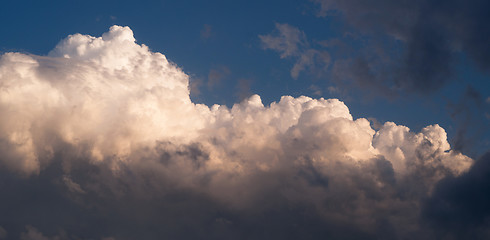 Image showing Dramatic Cloudscape Late Afternoon Sky Cumulonimbus Clouds Blue 