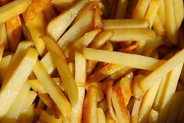 Image showing Heap of raw potato strips