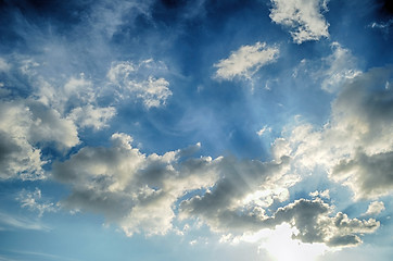 Image showing Blue sky with white cloud