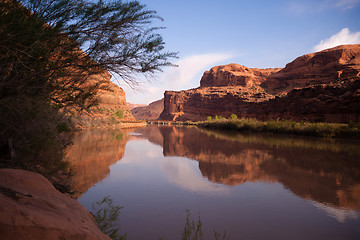 Image showing Colorado River Shore HWY 128 Arches National Park Utah