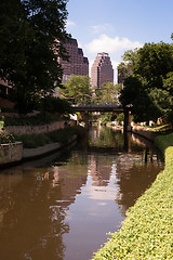 Image showing San Antonio River Flows Thru Texas City Downtown Riverwalk 