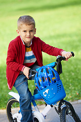 Image showing boy on the bicycle at Park