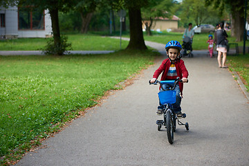 Image showing boy on the bicycle at Park