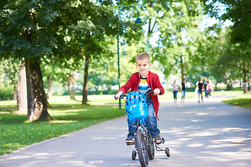 Image showing boy on the bicycle at Park