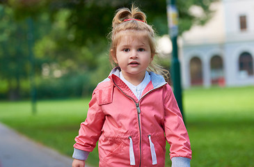 Image showing little girl have fun in park