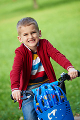 Image showing boy on the bicycle at Park