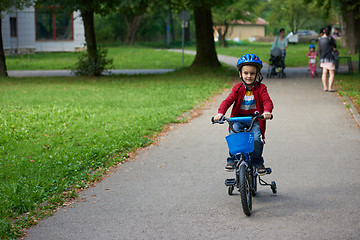 Image showing boy on the bicycle at Park