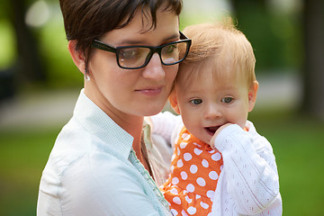 Image showing mom and baby in nature