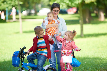 Image showing happy young family in park