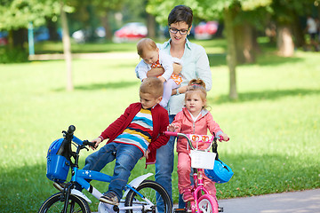 Image showing happy young family in park