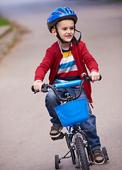 Image showing boy on the bicycle at Park