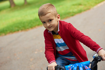 Image showing boy on the bicycle at Park