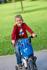 Image showing boy on the bicycle at Park