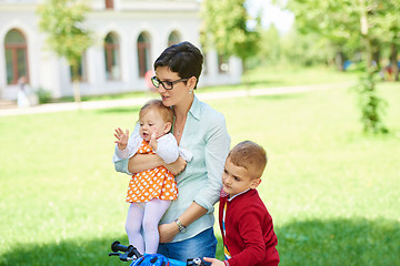 Image showing happy young family in park