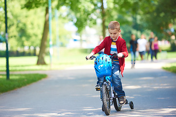 Image showing boy on the bicycle at Park