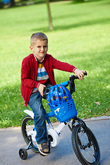 Image showing boy on the bicycle at Park