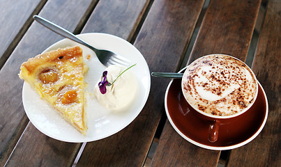 Image showing Pie and coffee