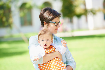 Image showing mom and baby in nature