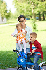 Image showing happy young family in park