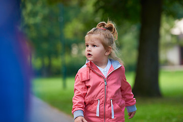 Image showing little girl have fun in park