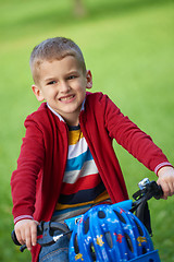 Image showing boy on the bicycle at Park