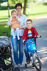 Image showing happy young family in park