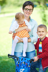 Image showing happy young family in park