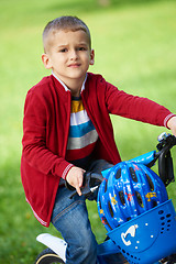 Image showing boy on the bicycle at Park