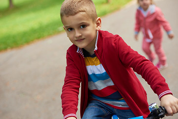 Image showing boy on the bicycle at Park