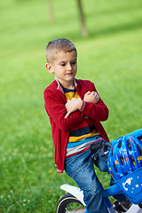 Image showing boy on the bicycle at Park