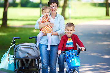 Image showing happy young family in park