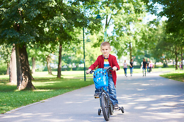 Image showing boy on the bicycle at Park