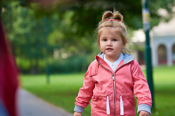 Image showing little girl have fun in park