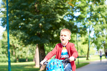 Image showing boy on the bicycle at Park