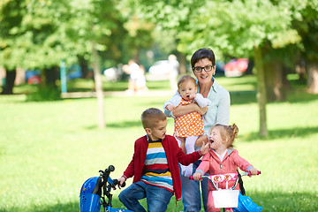 Image showing happy young family in park