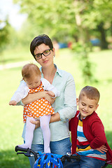 Image showing happy young family in park