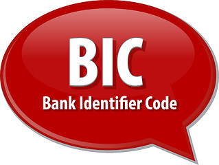 Image showing BIC acronym word speech bubble illustration