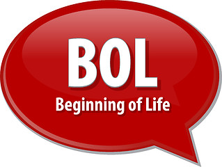 Image showing BOL acronym word speech bubble illustration