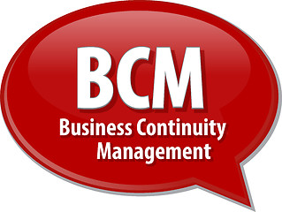 Image showing BCM acronym word speech bubble illustration