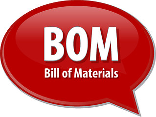 Image showing BOM acronym word speech bubble illustration