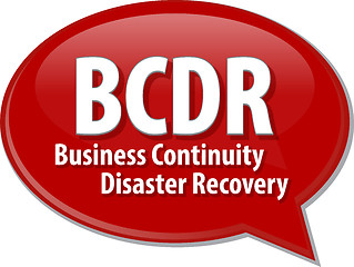 Image showing BCDR acronym word speech bubble illustration