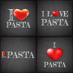 Image showing I love pasta Set handwritten. EPS 10